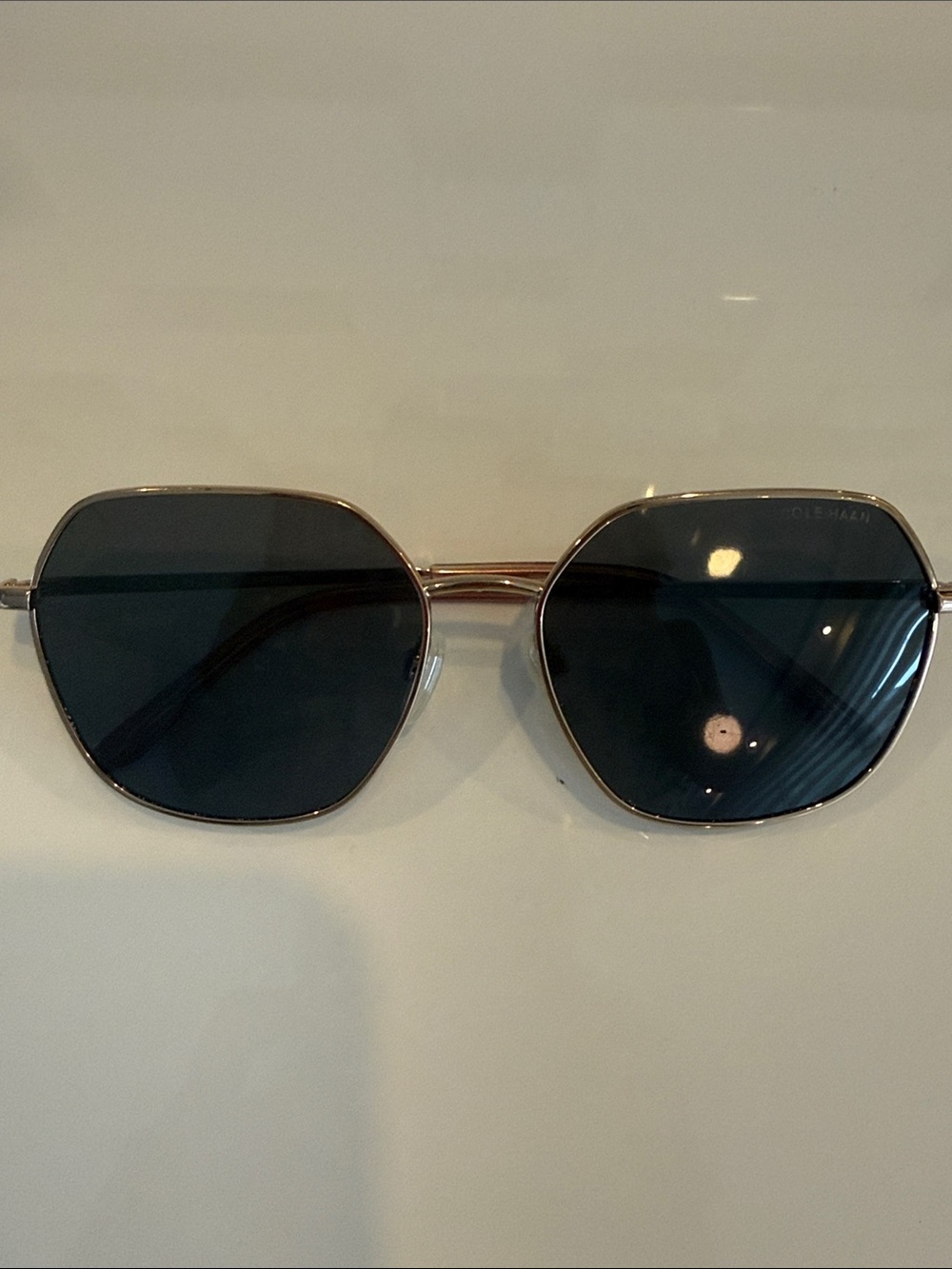 Cole Haan CH9038 Rose Gold Frame Black Lens Women's Sunglasses, polarized